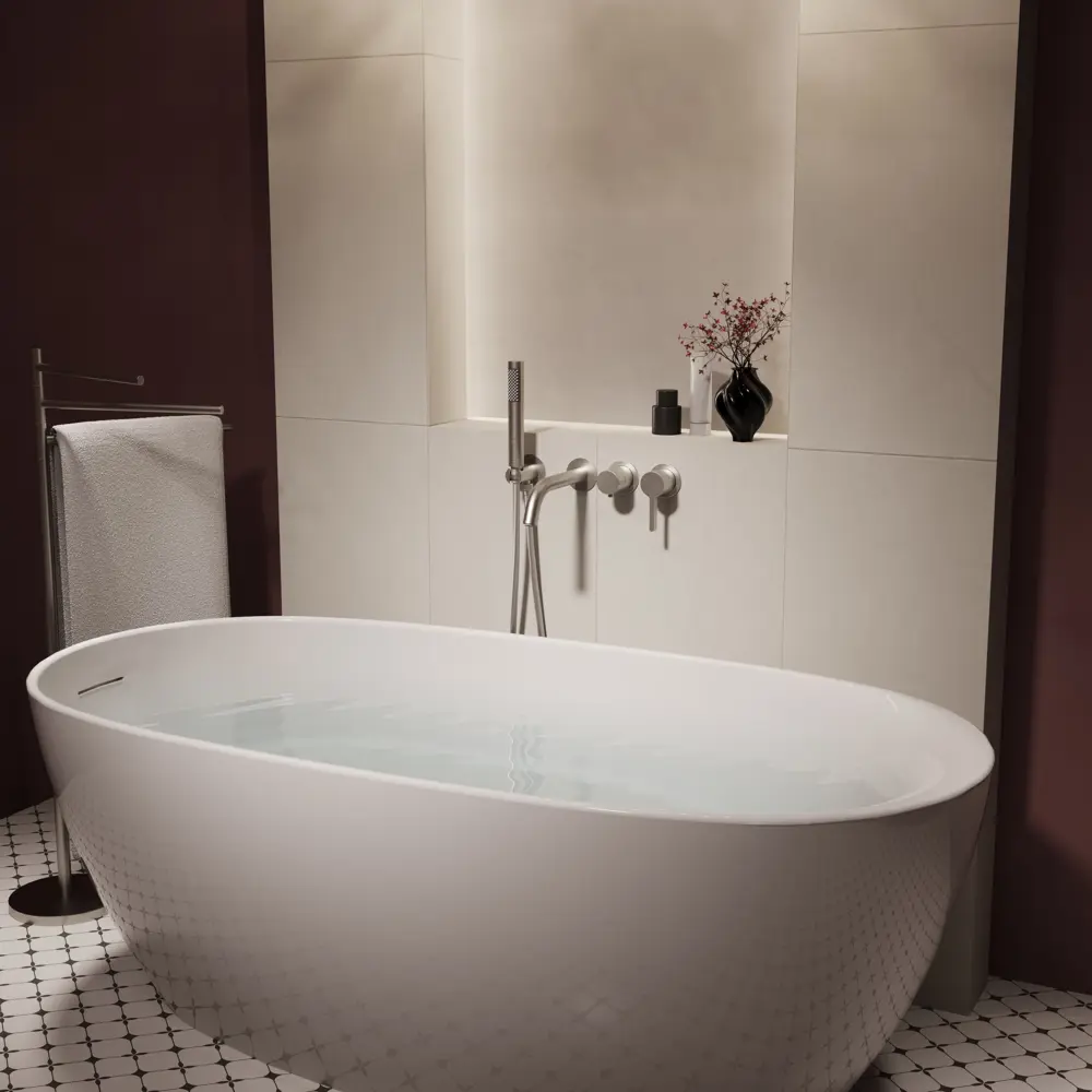 Фото 2 Смеситель для ванны Vincea Villa VTFW-1VL1BN встраиваемый цвет брашированный никель