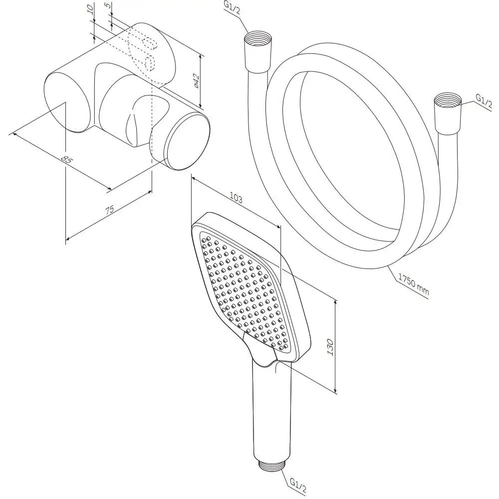 Фото 6 Лейка для душа Am.pm Func F0118F000 шланг 175 см 3 функции цвет хром Фото 6 Лейка для душа Am.pm Func F0118F000 шланг 175 см 3 функции цвет хром