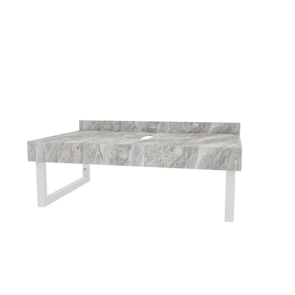 Фото 6 Столешница в ванную Teymi F15373 80x50см Керамогранит цвет серый/серебристый