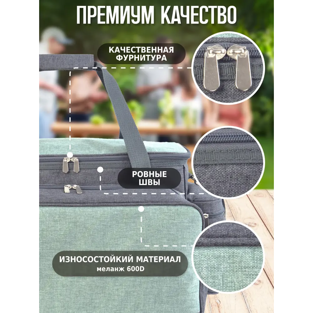 Фото 11 Набор для пикника Green Glade Т3612 24л / 47 предметов Фото 11 Набор для пикника Green Glade Т3612 24л / 47 предметов