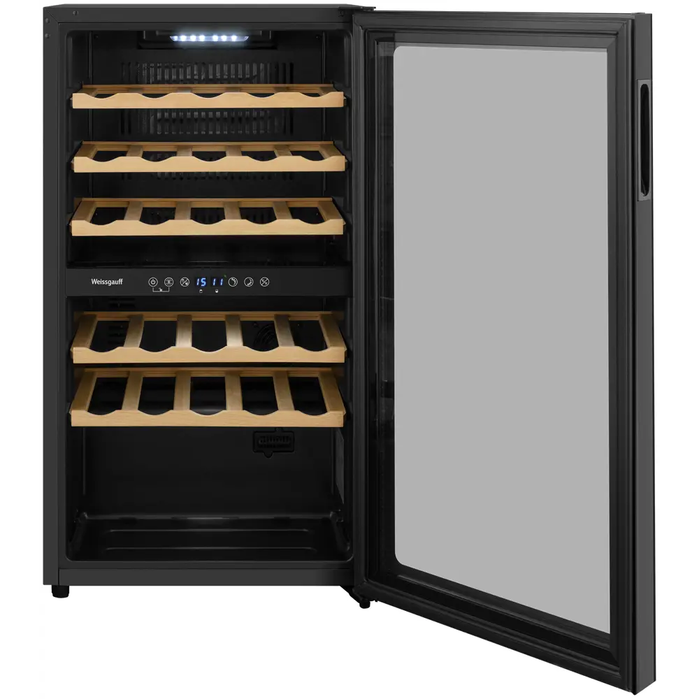 Фото 2 Винный шкаф Weissgauff 48х86х43 см 29 бутылки цвет черный Фото 2 Винный шкаф Weissgauff 48х86х43 см 29 бутылки цвет черный