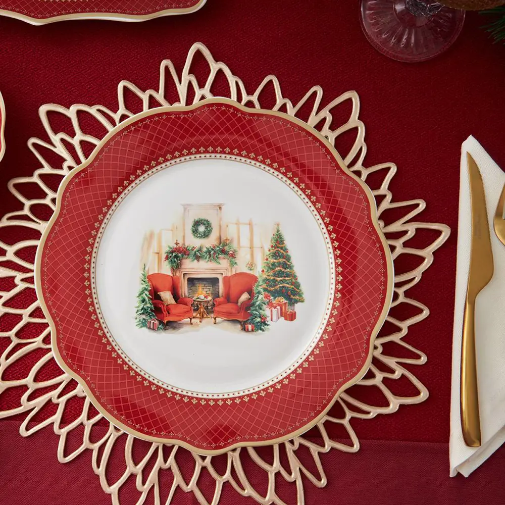 Фото Тарелка 27 см Fissman 16026 Фарфор цвет красный