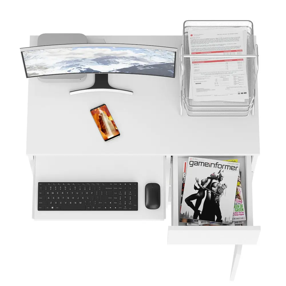 Фото 3 Офисный стол с полкой Свк Мори МС-1 правый 90x77x50 см ЛДСП цвет белый 1025956K Фото 3 Офисный стол с полкой Свк Мори МС-1 правый 90x77x50 см ЛДСП цвет белый 1025956K