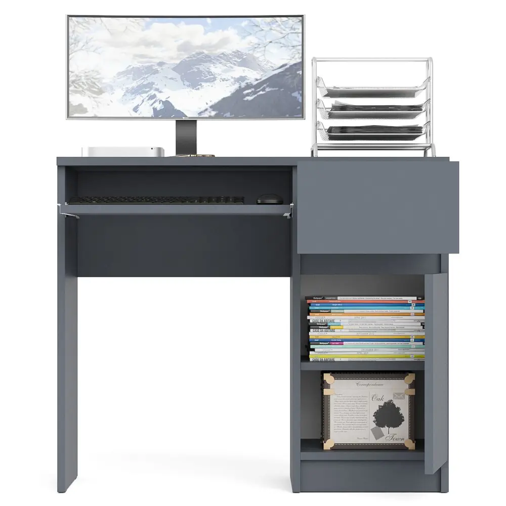 Фото 5 Офисный стол с полкой Свк Мори МС-1 правый 90x77x50 см ЛДСП цвет графит 1025959K Фото 5 Офисный стол с полкой Свк Мори МС-1 правый 90x77x50 см ЛДСП цвет графит 1025959K