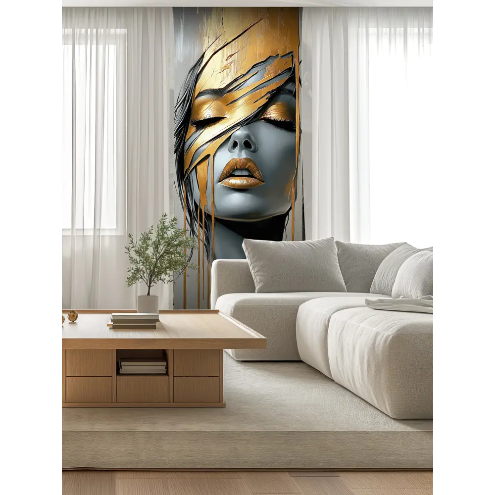 Фото 3 Фотообои Postermarket Девушка в золоте WM-708V1/100*270 4630124117252 270x100 см