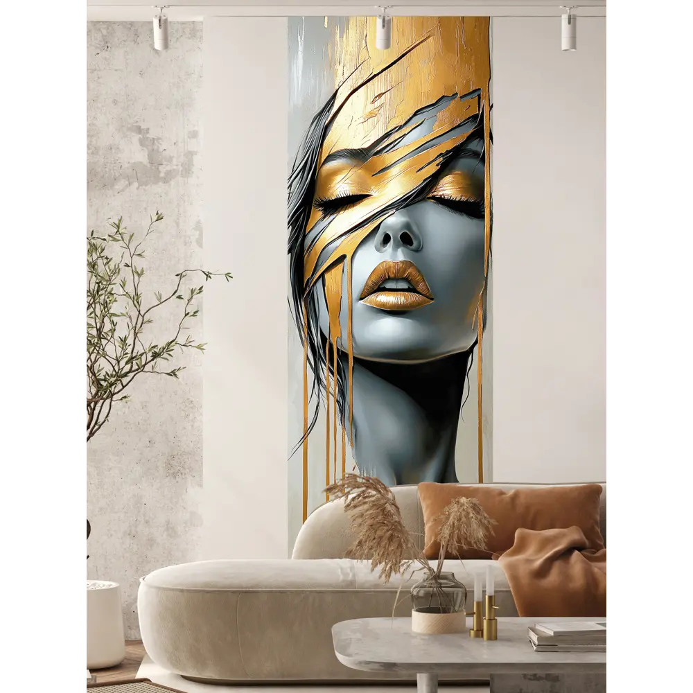 Фото 6 Фотообои Postermarket Девушка в золоте WM-708V1/100*270 4630124117252 270x100 см