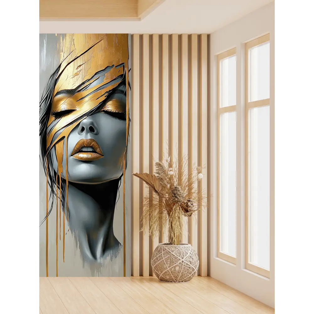 Фото 7 Фотообои Postermarket Девушка в золоте WM-708V1/100*270 4630124117252 270x100 см