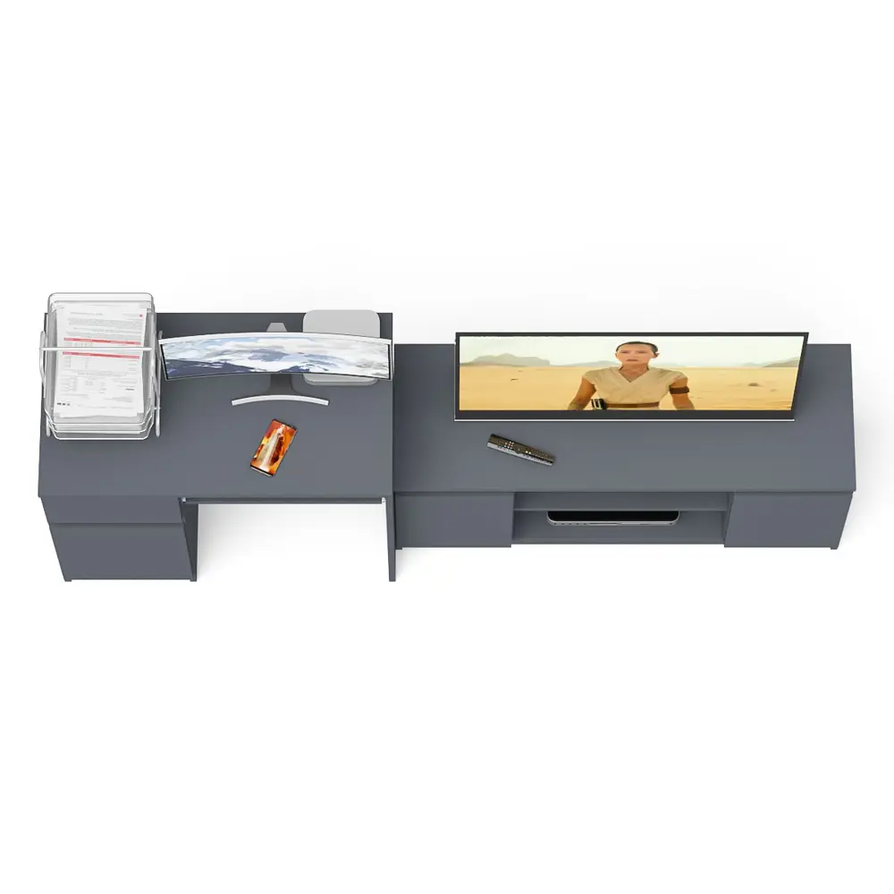 Фото 7 Офисный стол с полкой Свк Мори МС-1 левый 210x77x50 см ЛДСП цвет графит 1026735K Фото 7 Офисный стол с полкой Свк Мори МС-1 левый 210x77x50 см ЛДСП цвет графит 1026735K