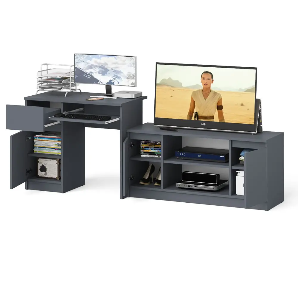 Фото 4 Офисный стол с полкой Свк Мори МС-1 левый 210x77x50 см ЛДСП цвет графит 1026735K Фото 4 Офисный стол с полкой Свк Мори МС-1 левый 210x77x50 см ЛДСП цвет графит 1026735K