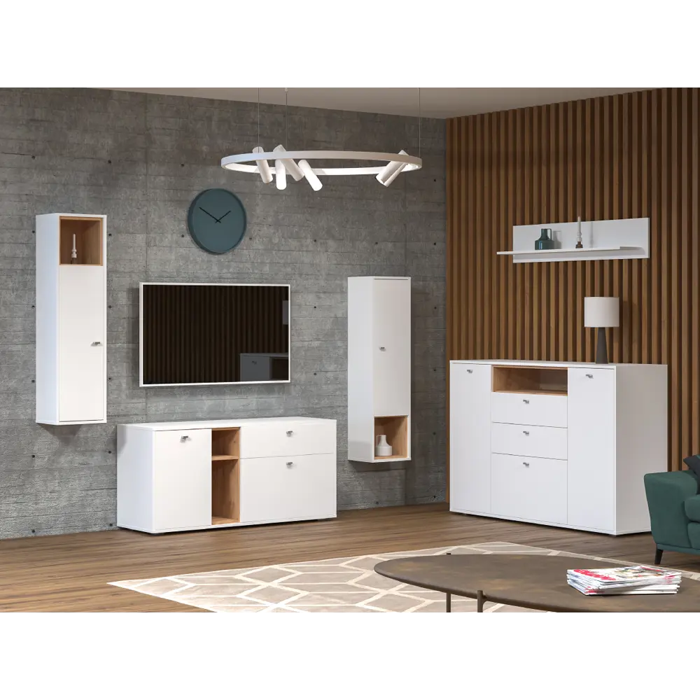 Фото 4 Полка настенная Mobi Бэль 120x20 см ЛДСП цвет дуб крафт золотой/белый премиум Фото 4 Полка настенная Mobi Бэль 120x20 см ЛДСП цвет дуб крафт золотой/белый премиум