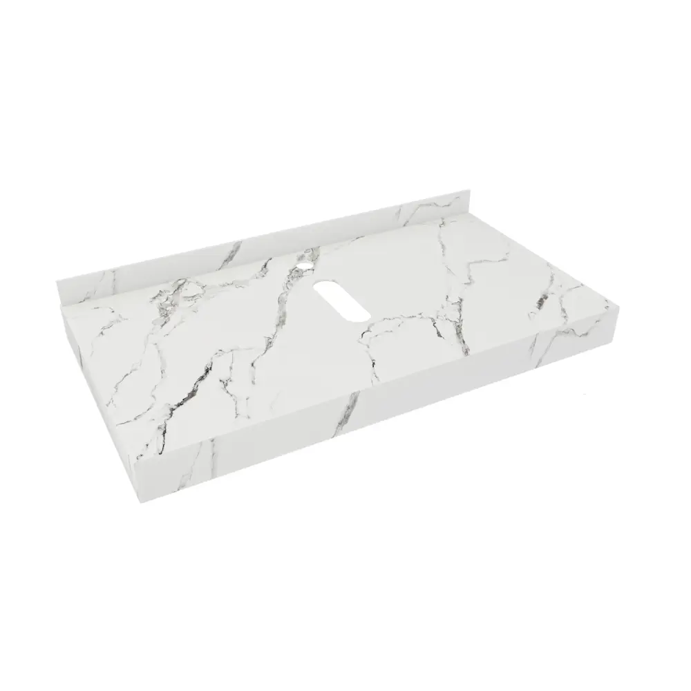 Фото 8 Столешница в ванную Teymi F15369 90x50см Керамогранит цвет белый