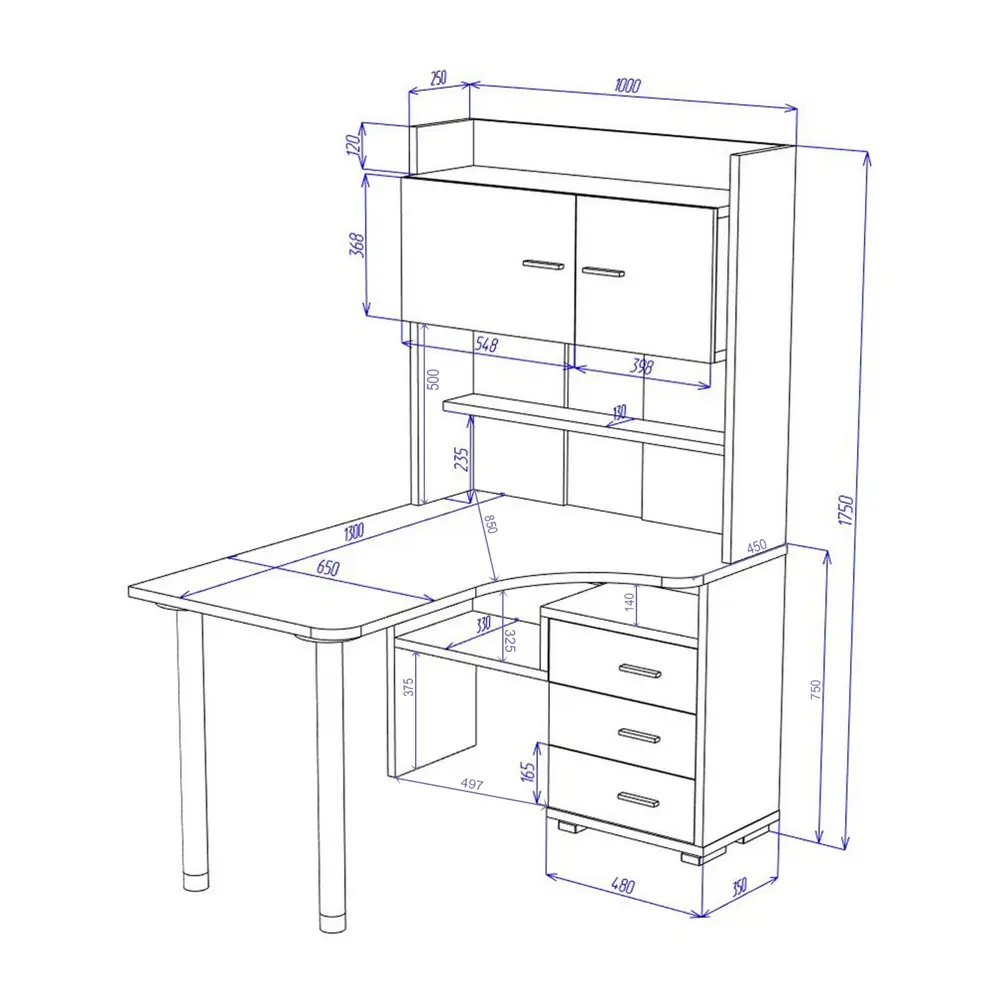 Фото 3 Стол Мэрдэс Ср 101x175x130 см ЛДСП цвет графит СР-133-130 Г-ЛЕВ
