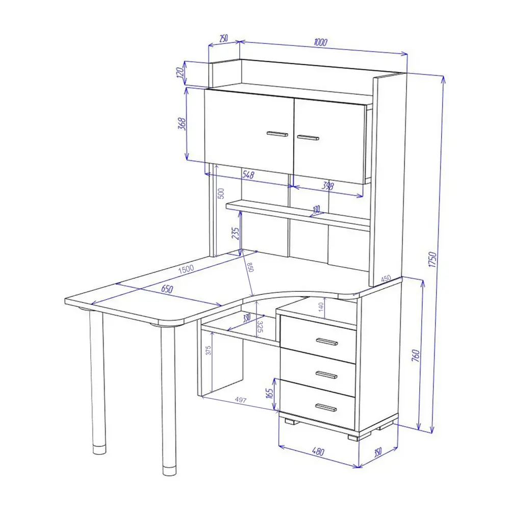 Фото 3 Стол Мэрдэс Ср 101x175x150 см ЛДСП цвет белый/графит СР-133-150 БЕГ-ПРАВ Фото 3 Стол Мэрдэс Ср 101x175x150 см ЛДСП цвет белый/графит СР-133-150 БЕГ-ПРАВ