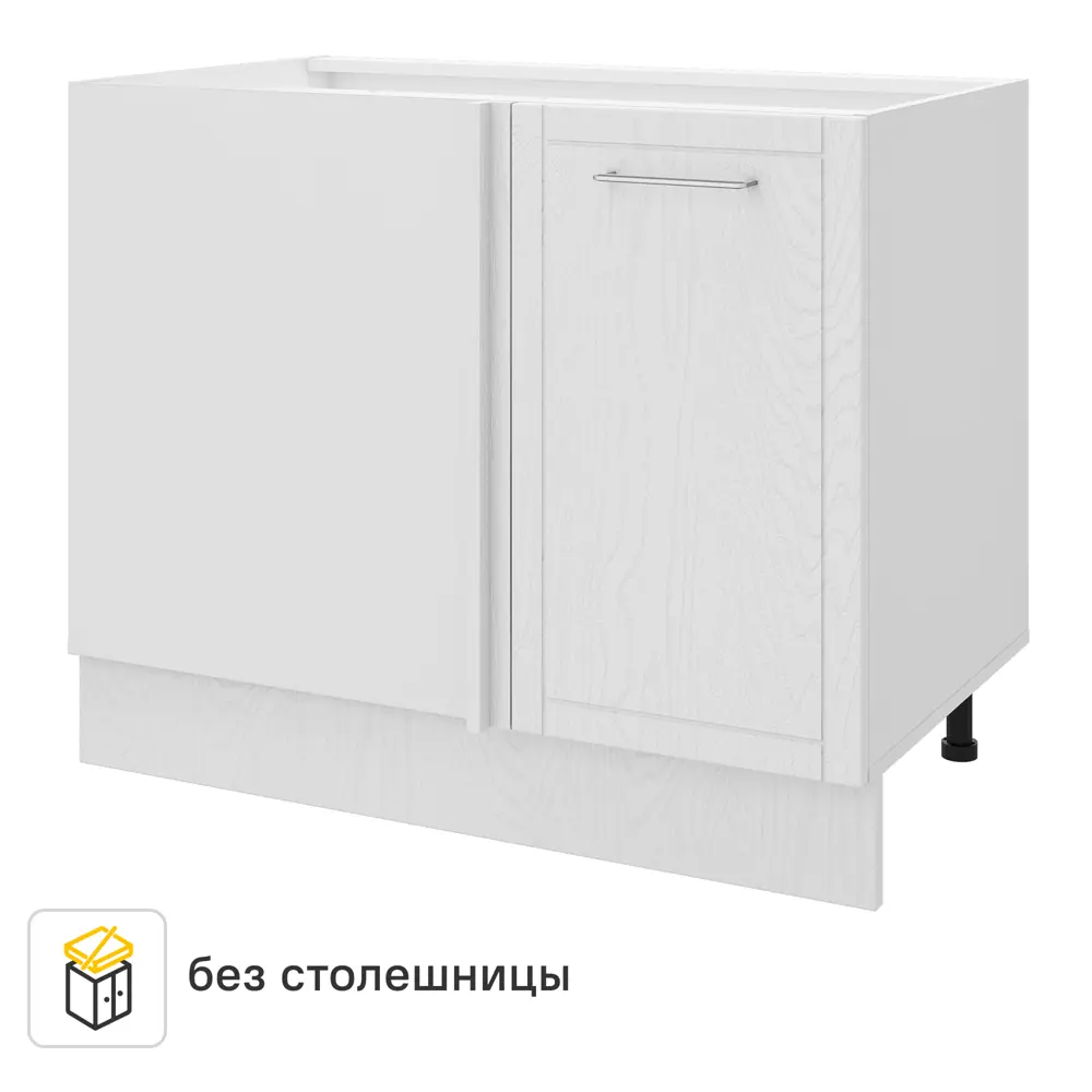 Фото 2 Кухонный шкаф напольный угловой Агидель Delinia 100x82.5x58 см МДФ цвет белый Фото 2 Кухонный шкаф напольный угловой Агидель Delinia 100x82.5x58 см МДФ цвет белый