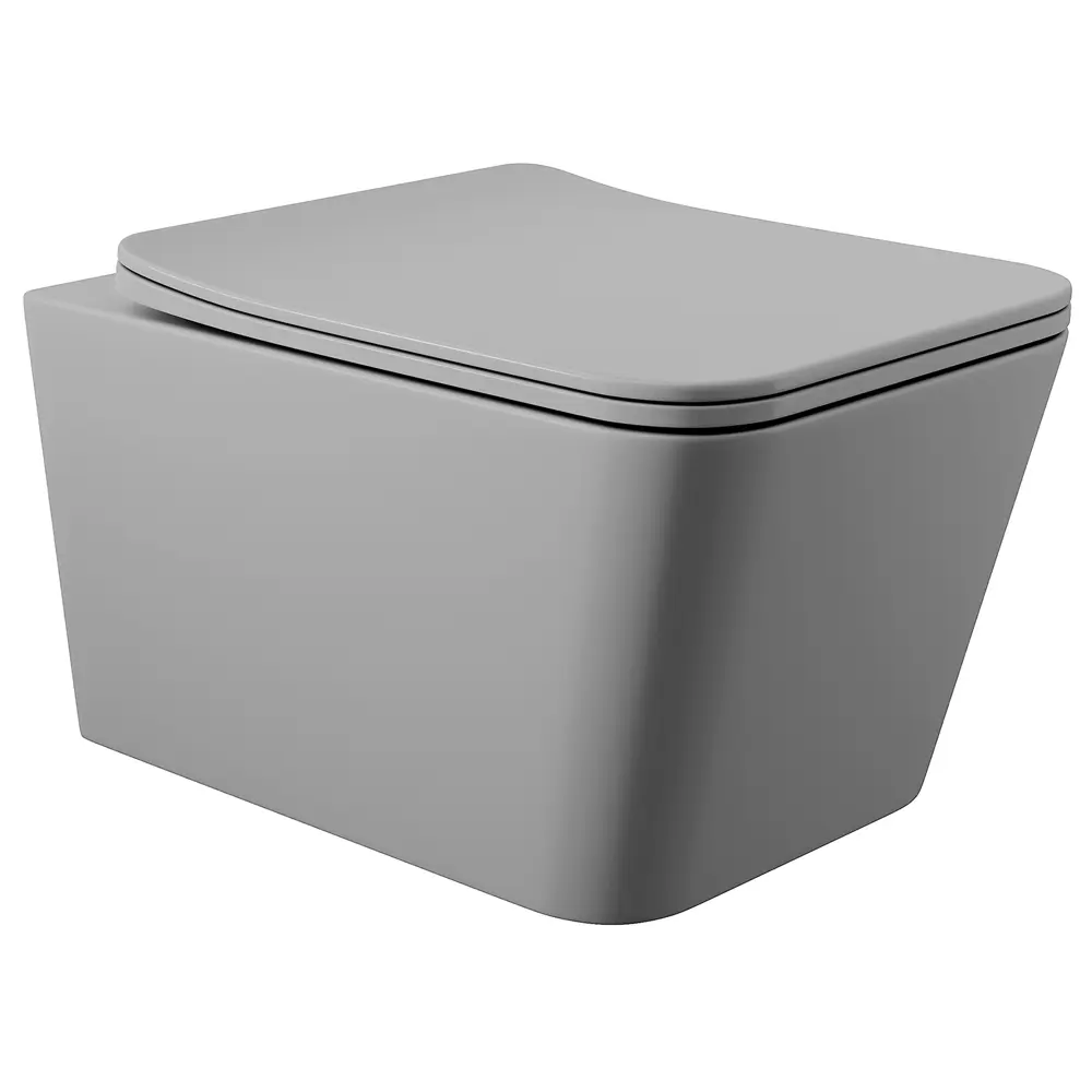 Фото 9 Инсталляция Teymi Aina 50 T70033 с клавишей Lina черный матовый T70103BM и унитаз подвесной ADT 52x37 микролифт серый матовый, квадрат