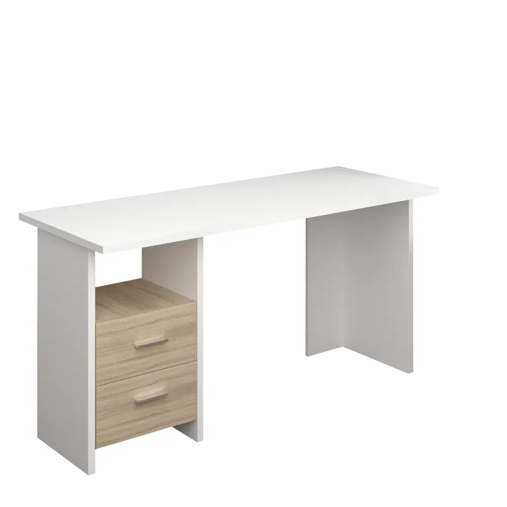 Фото 3 Стол Мэрдэс Скл-прям 150x77x60 см ЛДСП цвет белый/дуб сонома СКЛ-Прям150 БЕС Фото 3 Стол Мэрдэс Скл-прям 150x77x60 см ЛДСП цвет белый/дуб сонома СКЛ-Прям150 БЕС