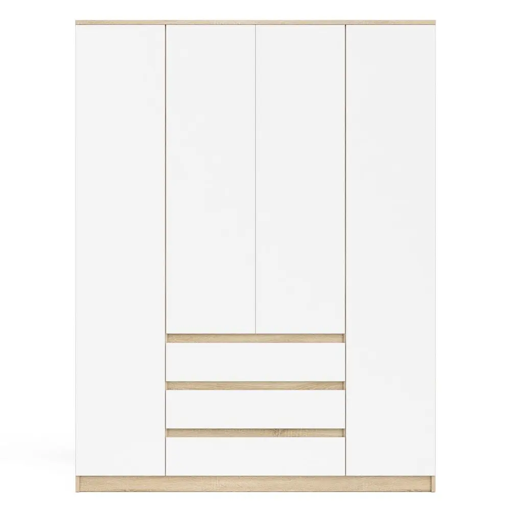 Фото 5 Шкаф распашной Свк Мори МШ1600.1. 160x210x50 см ЛДСП цвет белый/дуб сонома Фото 5 Шкаф распашной Свк Мори МШ1600.1. 160x210x50 см ЛДСП цвет белый/дуб сонома