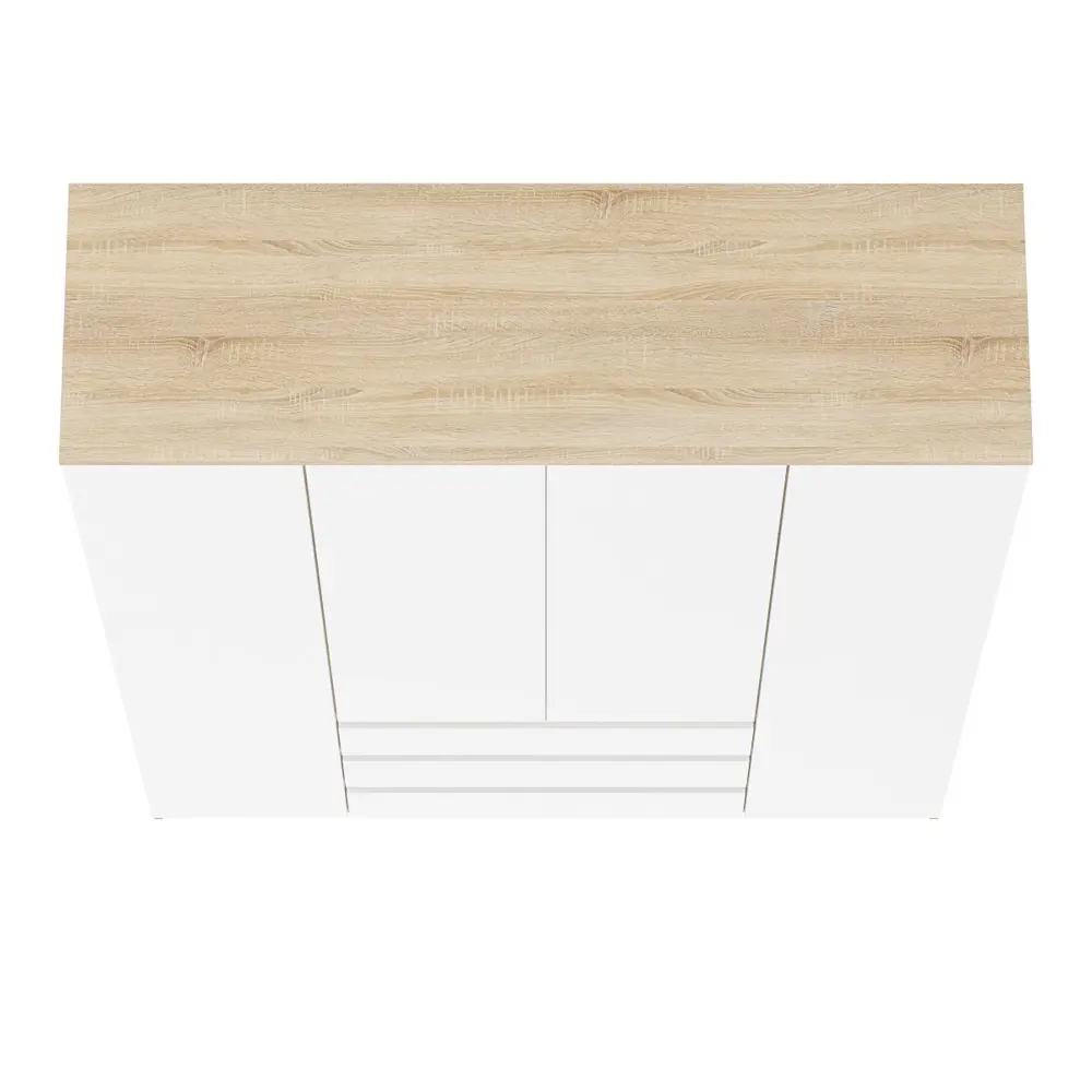 Фото 3 Шкаф распашной Свк Мори МШ1600.1. 160x210x50 см ЛДСП цвет белый/дуб сонома Фото 3 Шкаф распашной Свк Мори МШ1600.1. 160x210x50 см ЛДСП цвет белый/дуб сонома