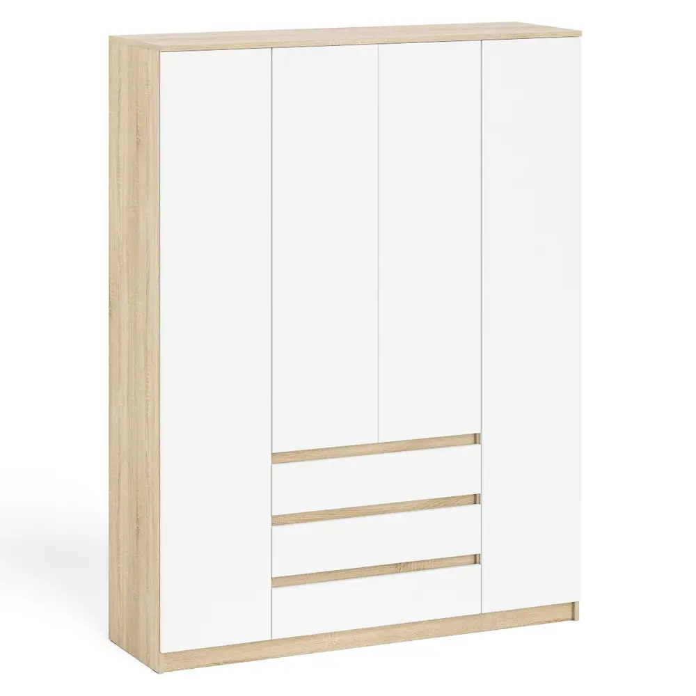 Фото Шкаф распашной Свк Мори МШ1600.1. 160x210x50 см ЛДСП цвет белый/дуб сонома Фото Шкаф распашной Свк Мори МШ1600.1. 160x210x50 см ЛДСП цвет белый/дуб сонома