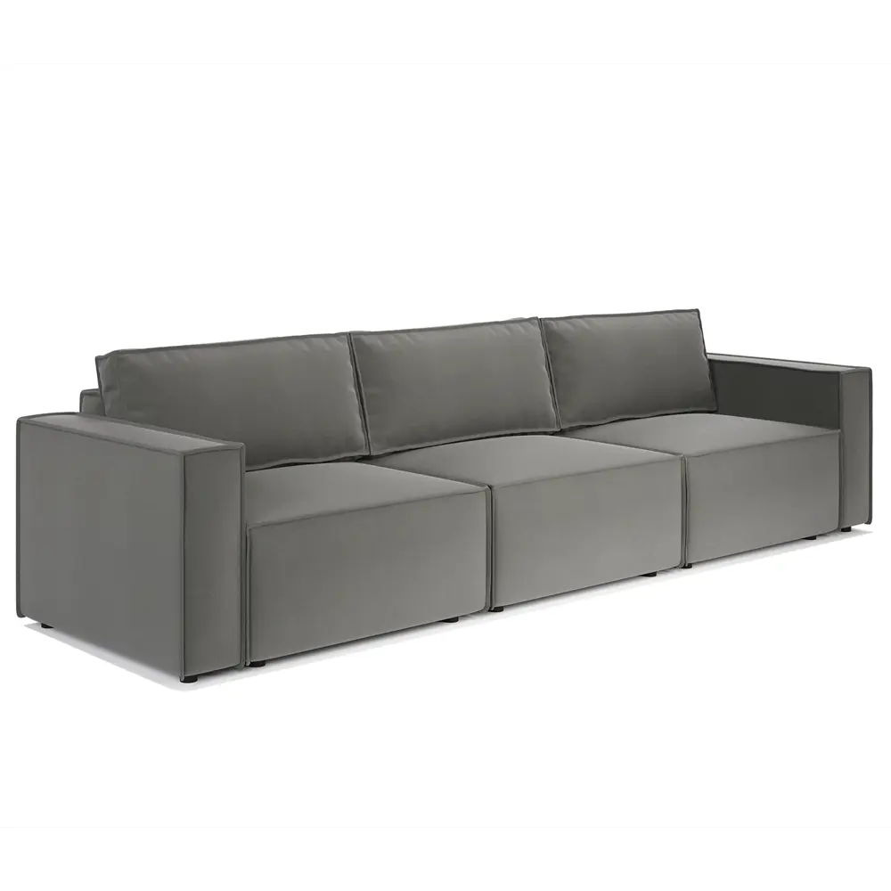 Фото Диван модульный Шарм-дизайн 34062028817 327x70x95 см велюр цвет серый Фото Диван модульный Шарм-дизайн 34062028817 327x70x95 см велюр цвет серый