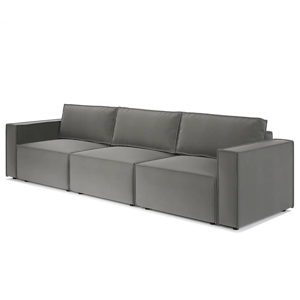 Фото 3 Диван модульный Шарм-дизайн 34062028817 327x70x95 см велюр цвет серый Фото 3 Диван модульный Шарм-дизайн 34062028817 327x70x95 см велюр цвет серый