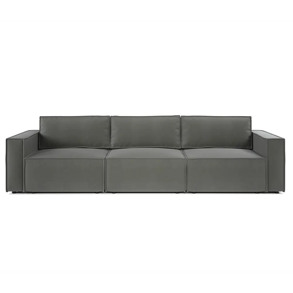 Фото 2 Диван модульный Шарм-дизайн 34062028817 327x70x95 см велюр цвет серый Фото 2 Диван модульный Шарм-дизайн 34062028817 327x70x95 см велюр цвет серый