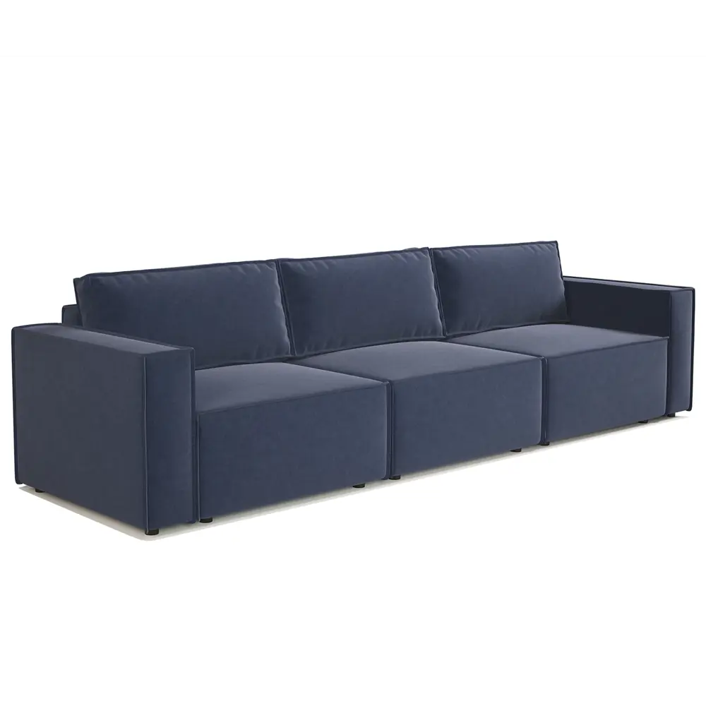 Фото Диван модульный Шарм-дизайн 34062028832 327x70x95 см велюр цвет синий Фото Диван модульный Шарм-дизайн 34062028832 327x70x95 см велюр цвет синий