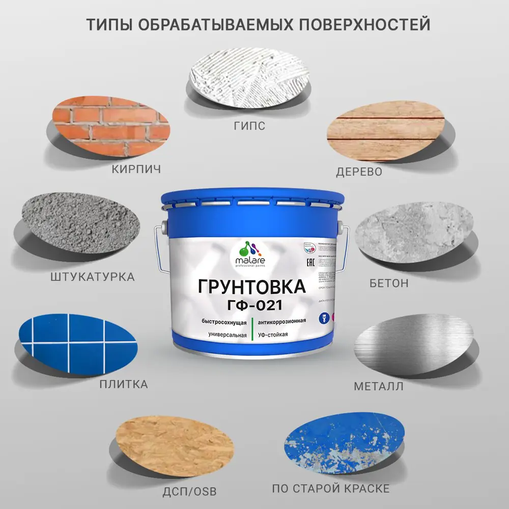 Фото 4 Грунтовка Malare Professional ГФ-021 для металла/дерева/минеральных поверхностей RAL 1023 желтый матовая 12.5кг Фото 4 Грунтовка Malare Professional ГФ-021 для металла/дерева/минеральных поверхностей RAL 1023 желтый матовая 12.5кг