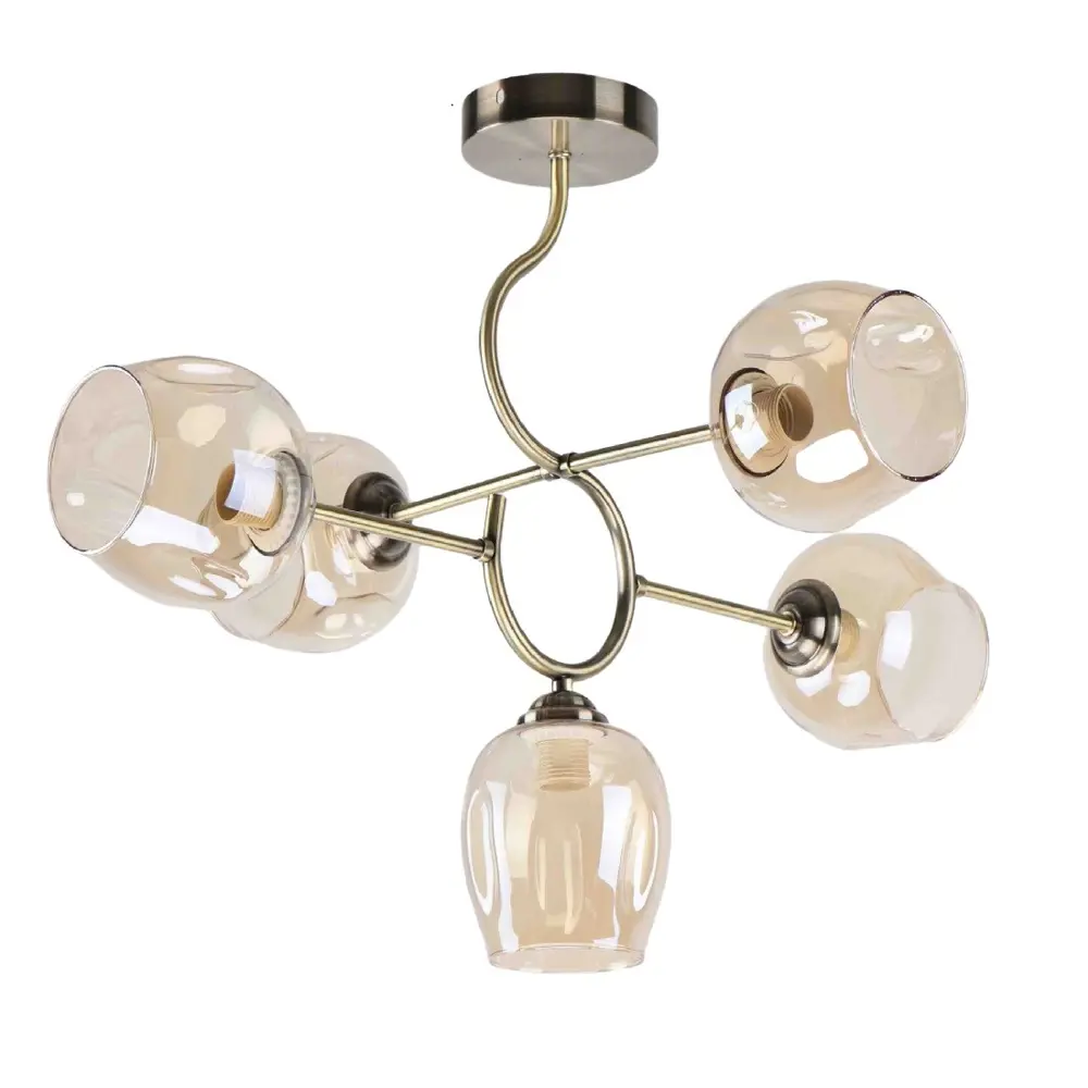 Фото Люстра потолочная Экономсвет Modern 20111/5ab amb 5 ламп 11 м² цвет бронза Фото Люстра потолочная Экономсвет Modern 20111/5ab amb 5 ламп 11 м² цвет бронза