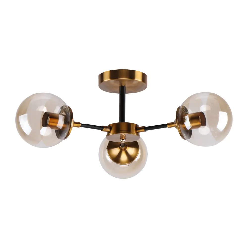 Фото Люстра потолочная Экономсвет Modern 20713/3gd+bk amb 3 лампы 7 м² цвет черное золото Фото Люстра потолочная Экономсвет Modern 20713/3gd+bk amb 3 лампы 7 м² цвет черное золото