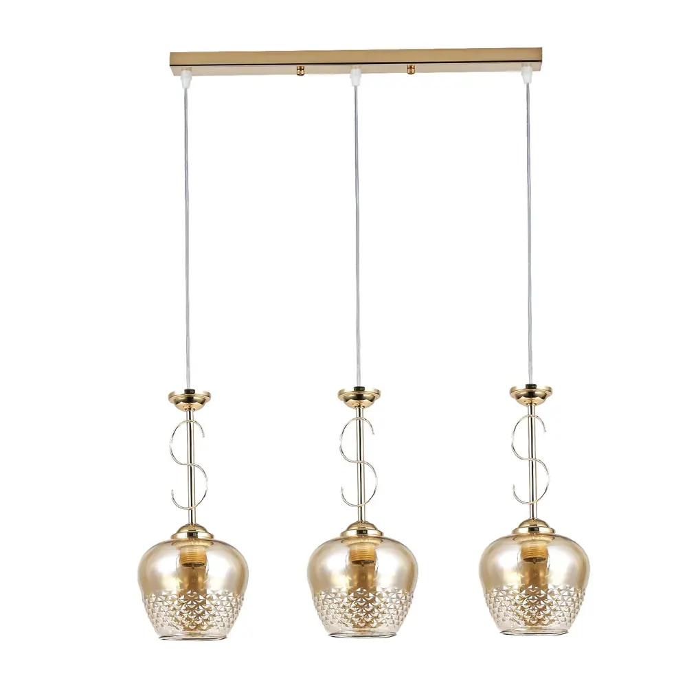 Фото Светильник подвесной Экономсвет Modern 30105/3gd amb 3 лампы 7 м² цвет золото Фото Светильник подвесной Экономсвет Modern 30105/3gd amb 3 лампы 7 м² цвет золото