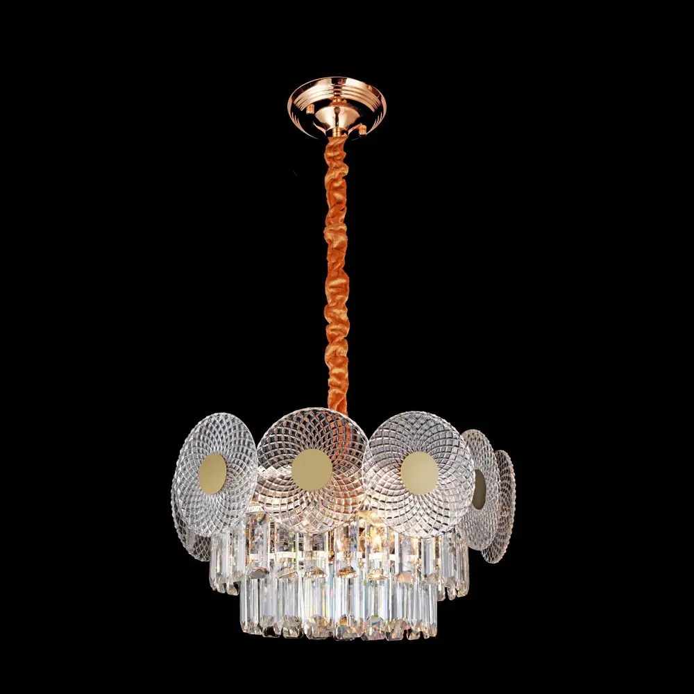 Фото Люстра подвесная Gerhort Modern G21145/7gd+cl 7 ламп 16 м² цвет золото