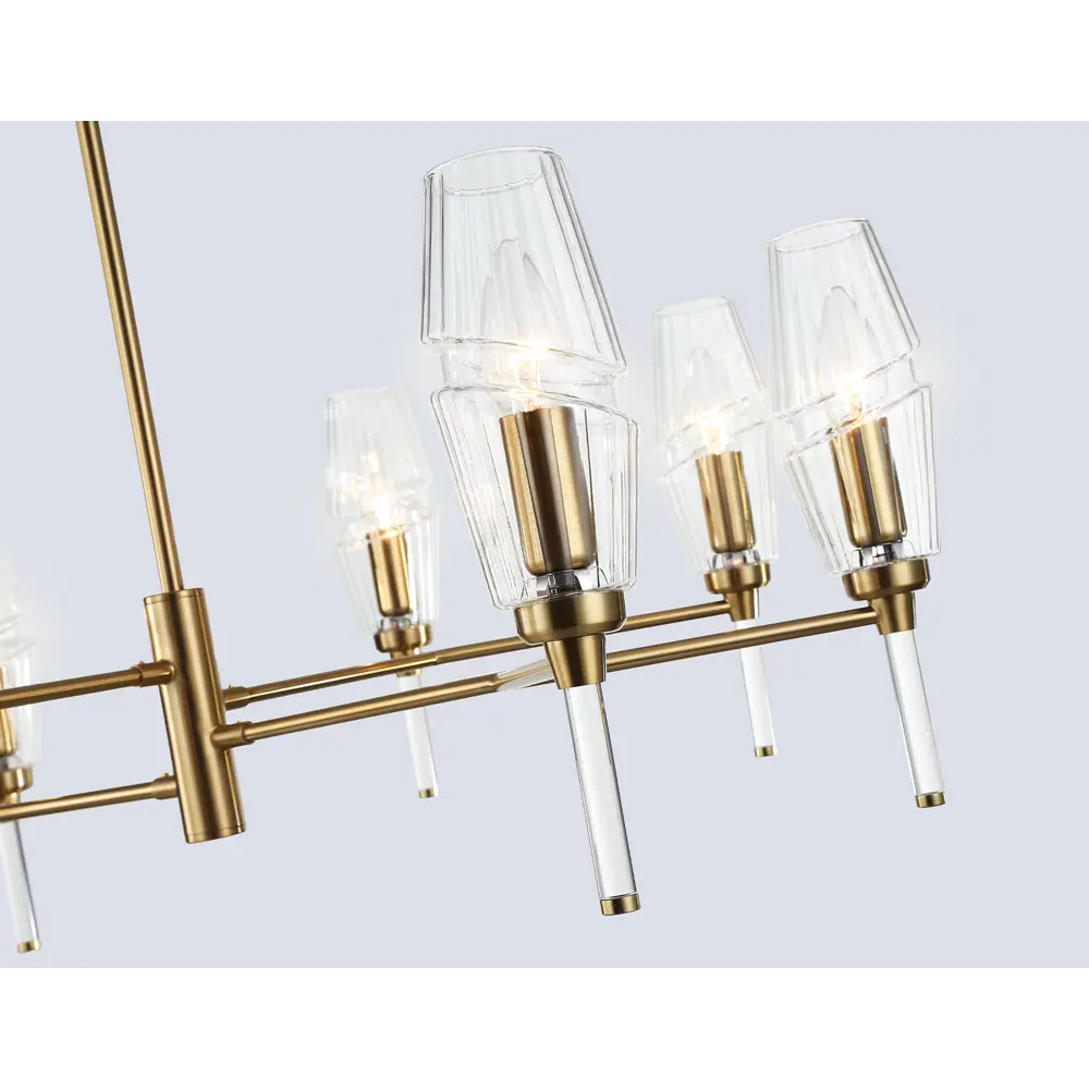 Фото 5 Люстра на штанге Ambrella light High light Lh55202* 8 ламп 35 м² цвет прозрачный/латунь Фото 5 Люстра на штанге Ambrella light High light Lh55202* 8 ламп 35 м² цвет прозрачный/латунь