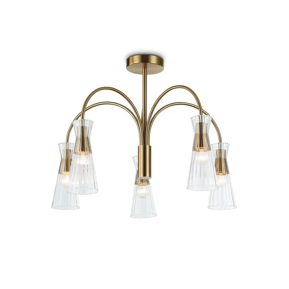 Фото Люстра на штанге Ambrella light High light Lh55701* 5 ламп 23 м² цвет прозрачный/латунь Фото Люстра на штанге Ambrella light High light Lh55701* 5 ламп 23 м² цвет прозрачный/латунь