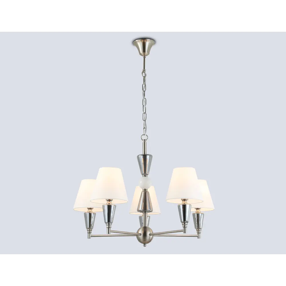 Фото 2 Люстра подвесная Ambrella light High light Lh75253* 5 ламп 23 м² цвет белый/никель Фото 2 Люстра подвесная Ambrella light High light Lh75253* 5 ламп 23 м² цвет белый/никель