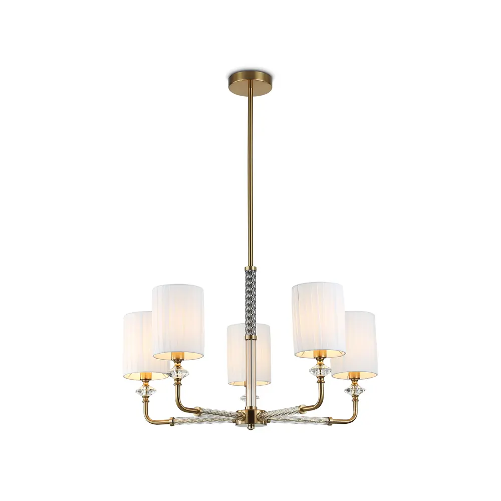 Фото Люстра на штанге Ambrella light High light Lh71500* 5 ламп 23 м² цвет белый/латунь Фото Люстра на штанге Ambrella light High light Lh71500* 5 ламп 23 м² цвет белый/латунь