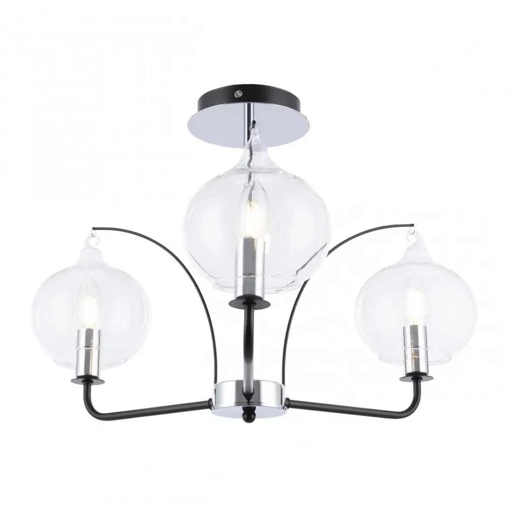 Фото Люстра на штанге Arte milano Napoli 321007/3 bk.cr 3 лампы 6 м² цвет хром