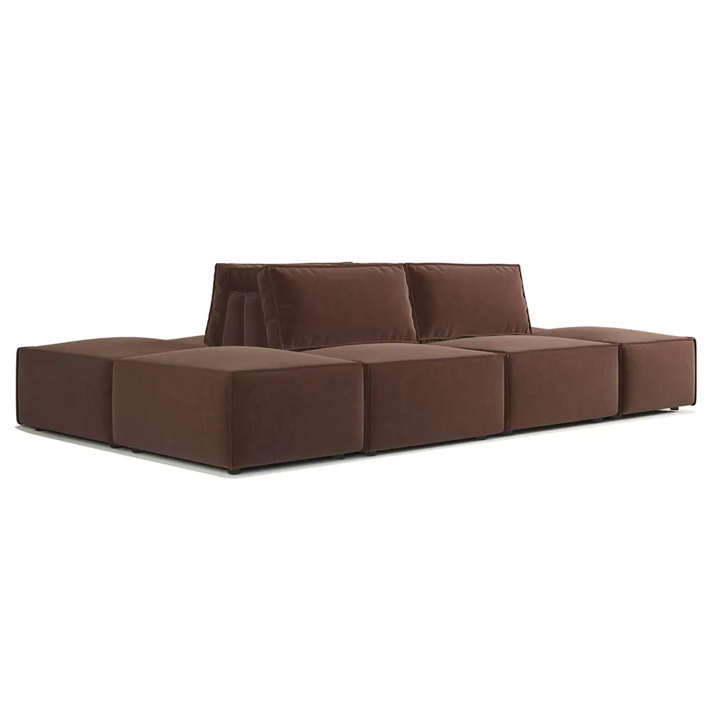 Фото 2 Диван модульный Шарм-дизайн 34062028833 340x70x180 см велюр цвет коричневый Фото 2 Диван модульный Шарм-дизайн 34062028833 340x70x180 см велюр цвет коричневый