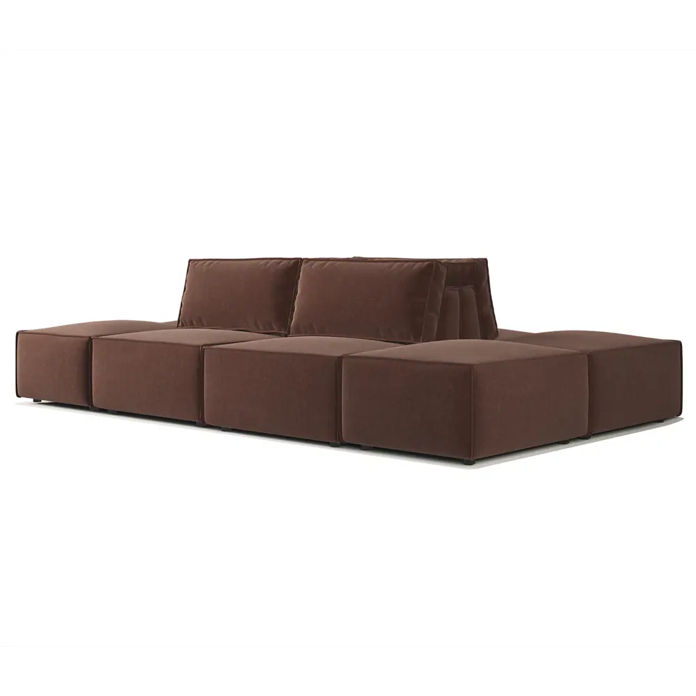Фото 4 Диван модульный Шарм-дизайн 34062028833 340x70x180 см велюр цвет коричневый Фото 4 Диван модульный Шарм-дизайн 34062028833 340x70x180 см велюр цвет коричневый