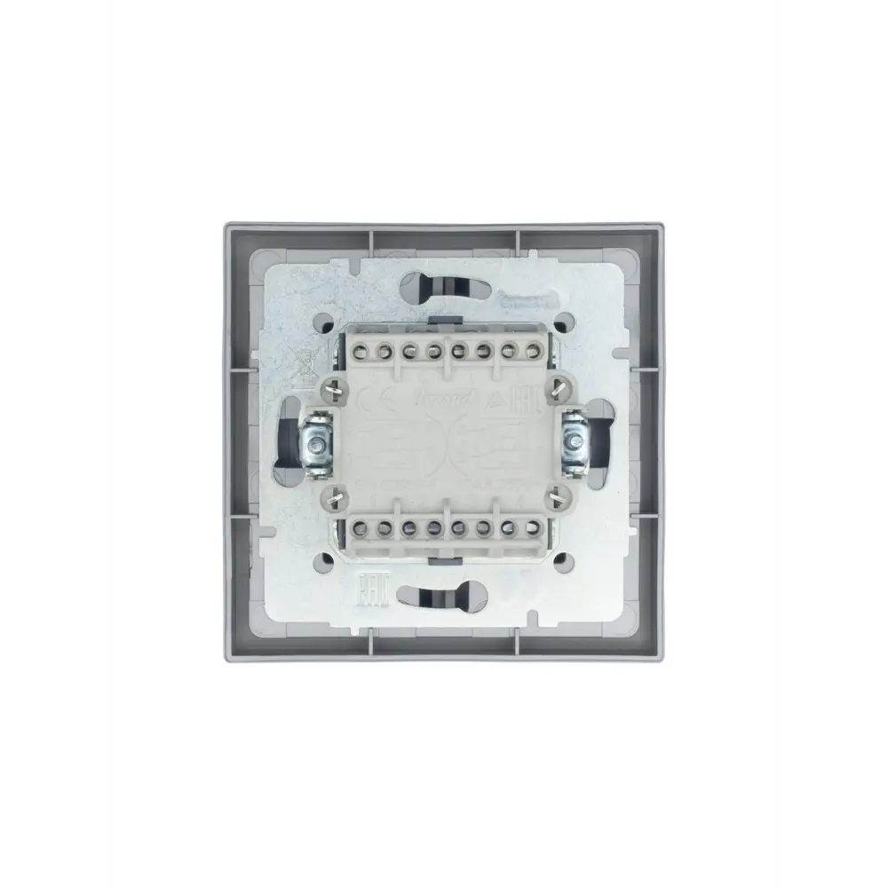 Фото 5 Выключатель встраиваемый Lezard Zima 2 клавиши цвет серый матовый