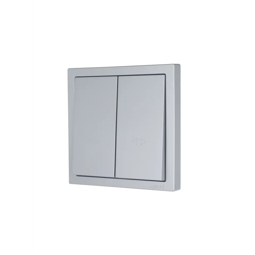 Фото 4 Выключатель встраиваемый Lezard Zima 2 клавиши цвет серый матовый