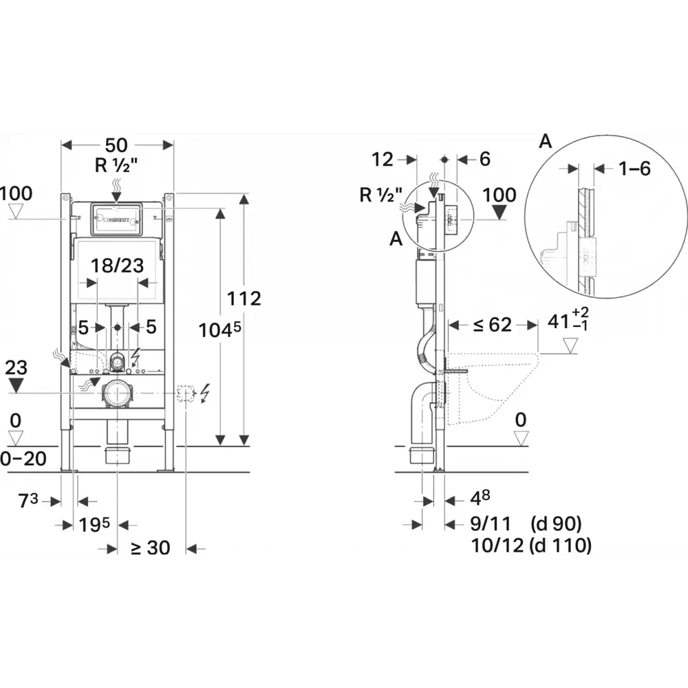Фото 5 Комплект инсталляция и унитаз 3 в 1: инсталляция Geberit Duofix с унитазом Enio Ekos EN0170571 и кнопка белая