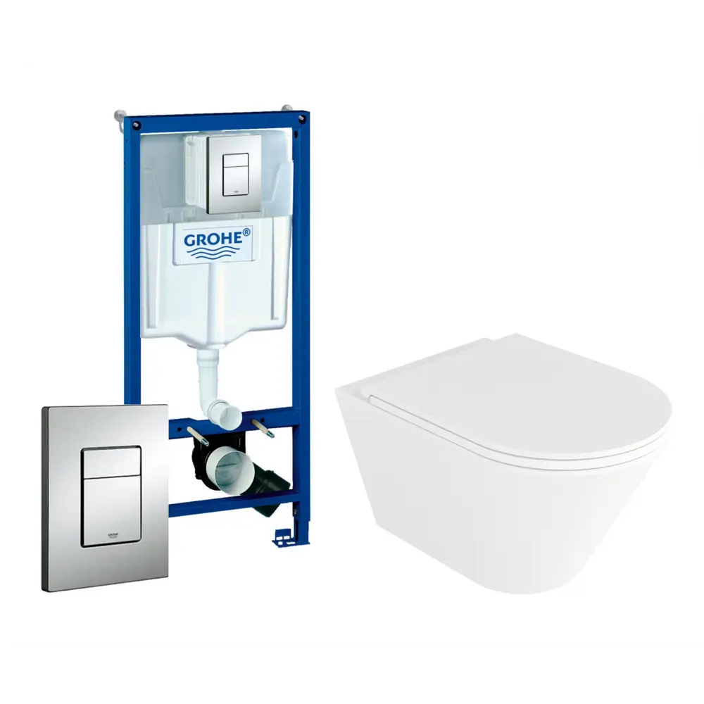 Фото Комплект инсталляция и унитаз 3 в 1: инсталляция Grohe Rapid SL с унитазом Enio Cento EN4280110 и кнопка хром Фото Комплект инсталляция и унитаз 3 в 1: инсталляция Grohe Rapid SL с унитазом Enio Cento EN4280110 и кнопка хром