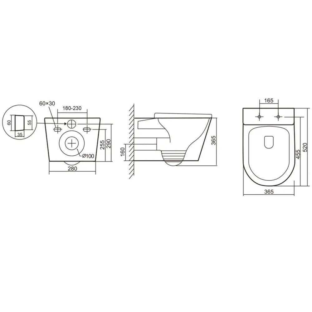 Фото 12 Инсталляция с унитазом комплект Iberica Blanca безободковый Burgos Alto и клавиша серая нержавеющая сталь IB.001M.BRA.231.8180