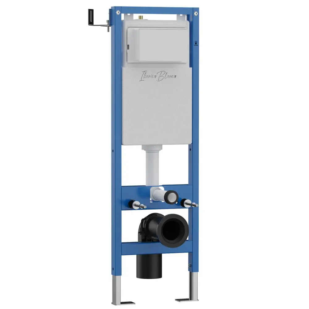 Фото 9 Инсталляция с унитазом комплект Iberica Blanca безободковый Bilbao Alto и клавиша серая нержавеющая сталь IB.001M.BLA.231.8180