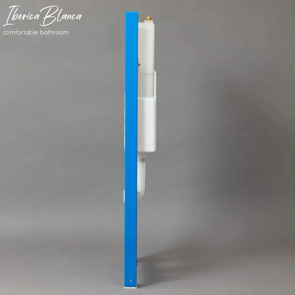 Фото 6 Инсталляция с унитазом комплект Iberica Blanca безободковый Bilbao Alto и клавиша золото матовое нержавеющая сталь IB001.BLA.231.1503