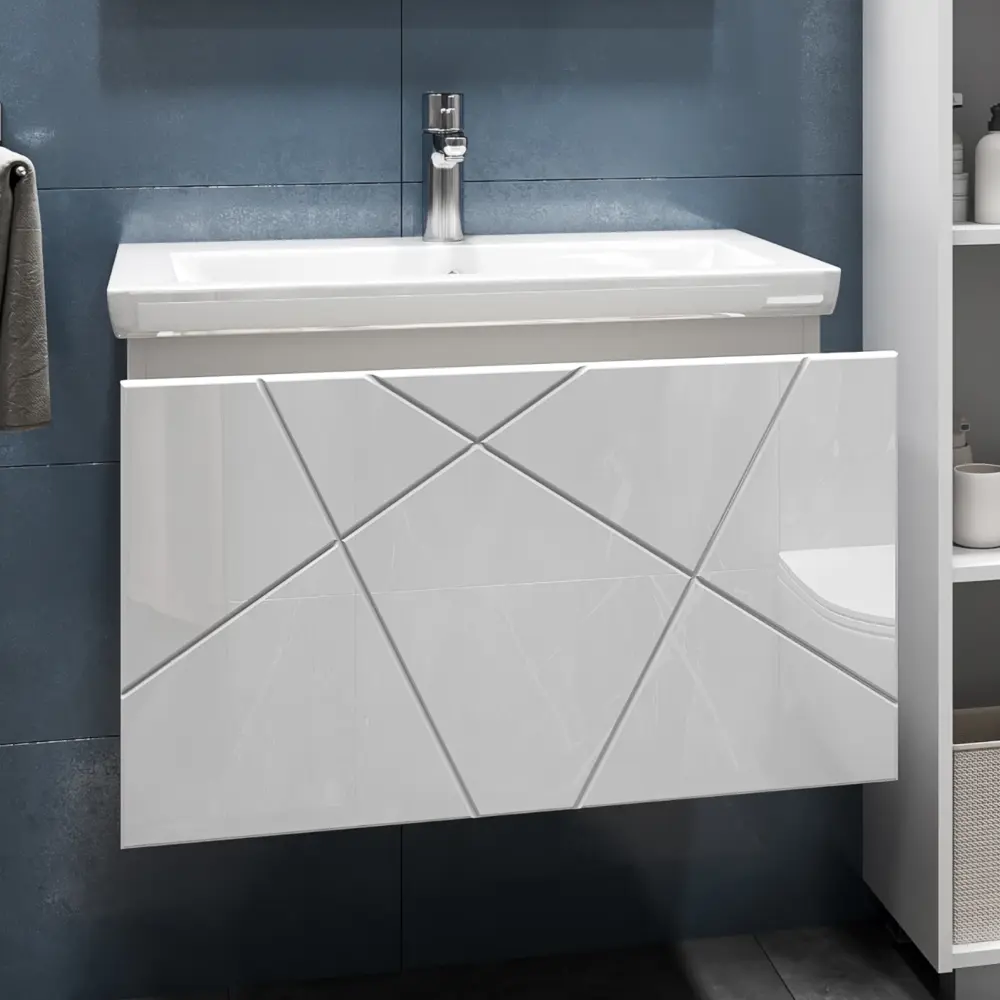 Фото 4 Тумба для ванной Vigo Geometry 60 см с раковиной Como навесная цвет белый Фото 4 Тумба для ванной Vigo Geometry 60 см с раковиной Como навесная цвет белый