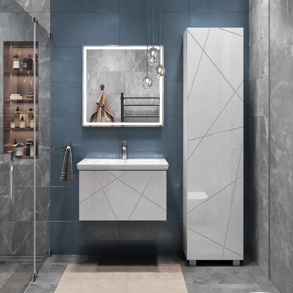 Фото 8 Тумба для ванной Vigo Geometry 60 см с раковиной Como навесная цвет белый Фото 8 Тумба для ванной Vigo Geometry 60 см с раковиной Como навесная цвет белый