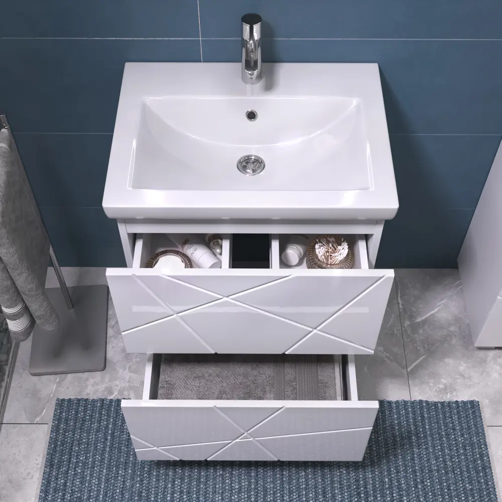 Фото 4 Тумба для ванной Vigo Geometry 60 см с раковиной Como напольная цвет белый Фото 4 Тумба для ванной Vigo Geometry 60 см с раковиной Como напольная цвет белый