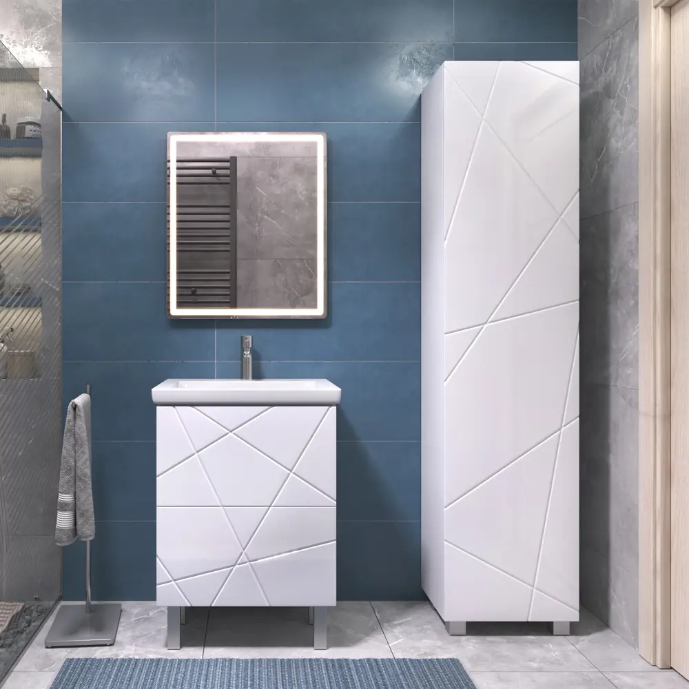 Фото 5 Тумба для ванной Vigo Geometry 60 см с раковиной Como напольная цвет белый Фото 5 Тумба для ванной Vigo Geometry 60 см с раковиной Como напольная цвет белый